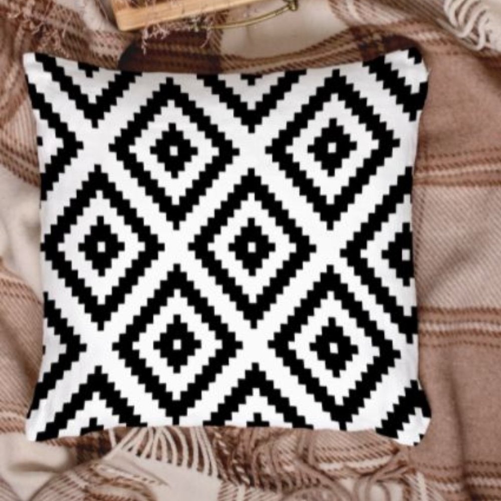 Black & white throw pillow